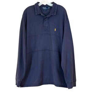 Polo Ralph Lauren Custom Fit Men's Long Sleeve Collared Pullover Jacket Navy XXL